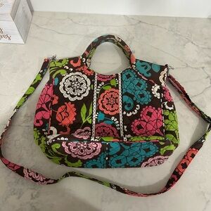 2013 Retired Vera Bradley Lola Purse Floral Two Way Tote Shoulder Bag